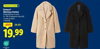 Lidl ESMARA Manteau femme offre