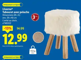 Lidl LIVARNO Tabouret avec peluche offre
