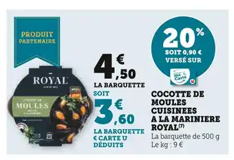 U Express Royal Cocotte de moules cuisinées à la marinière offre