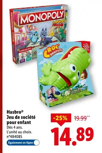 Lidl Hasbro Jeu de société pour enfant offre
