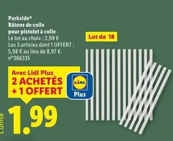 Lidl Parkside Bâtons de colle pour pistolet à colle offre