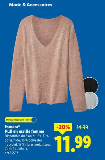 Lidl ESMARA Pull en maille femme offre