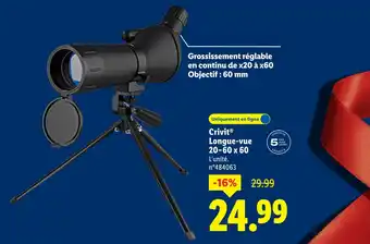 Lidl Crivit Longue-vue 20-60 x 60 offre