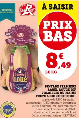 U Express LOUE Pintade fermiere label rouge igp volailles du maine prete a cuire de offre