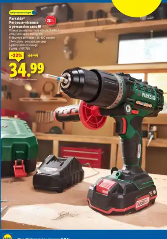 Lidl PARKSIDE Perceuse-visseuse à percussion sans fil offre