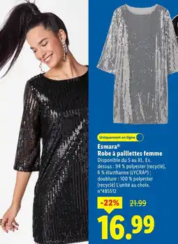 Lidl ESMARA Robe à paillettes femme offre