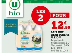 U Express U Bio Lait UHT Demi Écrémé offre