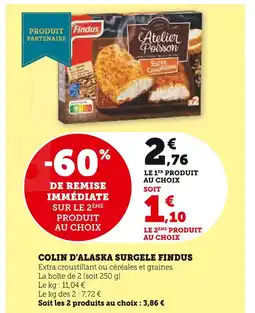 U Express Findus Colin d'Alaska Surgelé offre
