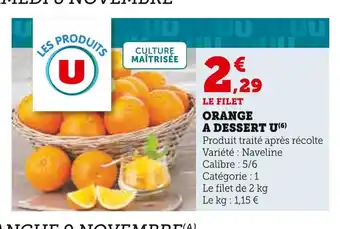 U Express U Orange à dessert offre