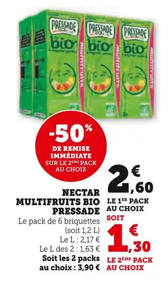 U Express PRESSADE Nectar Multifruits Bio offre