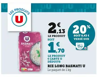U Express U Riz Long Basmati offre