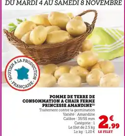 U Express Pomme de terre de consommation à chair ferme princesse amandine offre