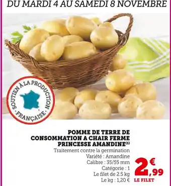 U Express Pomme de terre de consommation à chair ferme princesse amandine offre