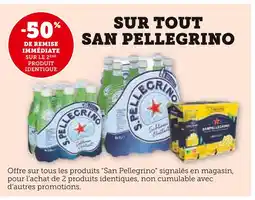 U Express San Pellegrino -50% de remise immédiate sur le 2ème produit identique sur tout San Pellegrino offre