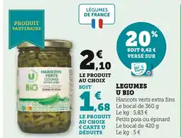 U Express U BIO Haricots verts extra fins offre