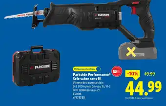 Lidl Parkside Performance Scie sabre sans fil offre