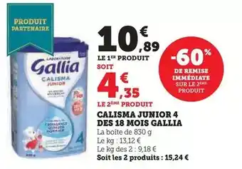 Super U Gallia - calisma junior 4 des 18 mois offre