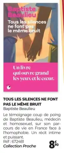 Auchan Tous les silences ne font pas le même bruit offre