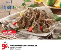Auchan Gambas entières crues décongelées offre