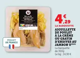 Bi1 Aiguillette de poulet à la crème ou gratin d'endives au jambon u offre