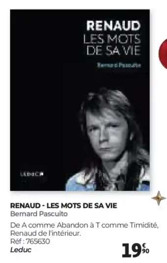 Auchan Renaud les mots de sa vie offre
