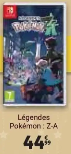 Auchan Légendes Pokémon : Z-A offre