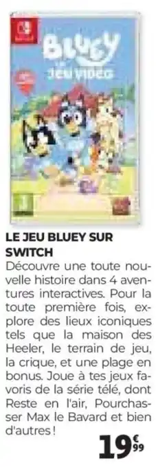 Auchan Le jeu bluey sur switch offre