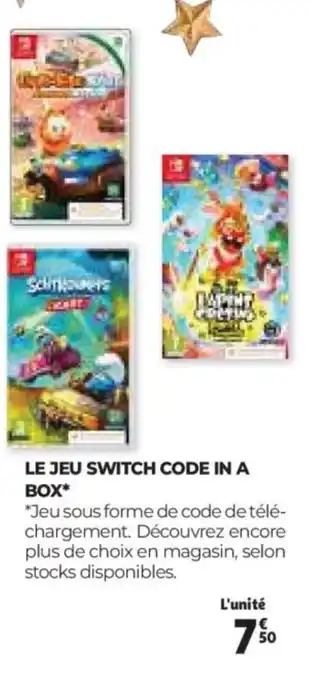 Auchan Le jeu switch code in a box offre