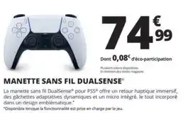 Auchan Manette sans fil dualsense offre