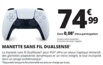Auchan Manette sans fil dualsense offre