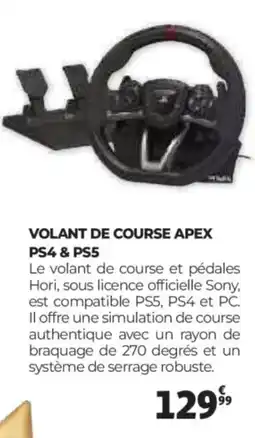 Auchan Volant de course apex ps4 & ps5 offre