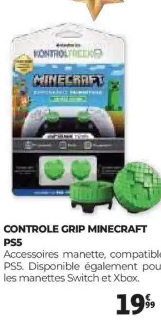 Auchan PS5 Controle grip minecraft offre
