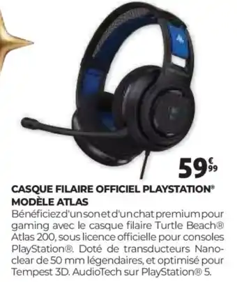 Casque filaire officiel playstation® modèle atlas