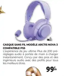 Auchan Casque sans fil modèle arctis nova 3 compatible ps5 offre