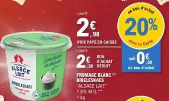 E.Leclerc Alsace lait - fromage blanc bibeleskaes offre