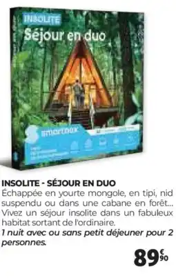 Auchan INSOLITE séjour en duo offre