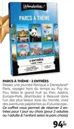 Auchan WONDERBOX Parcs à thème - 2 entrées offre