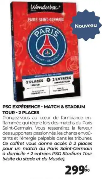 Auchan WONDERBOX Psg expérience - match & stadium tour - 2 places offre