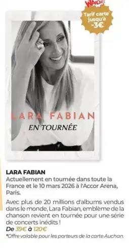 Auchan Lara fabian en tournée offre