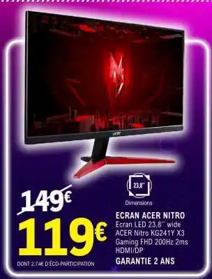 ECRAN ACER NITRO