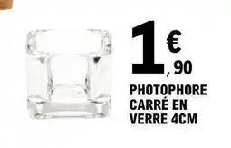 E.Leclerc Photophore carré en verre 4cm offre