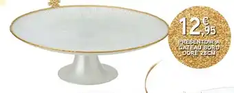 PRESENTOIR A GATEAU BORD DORÉ 28CM