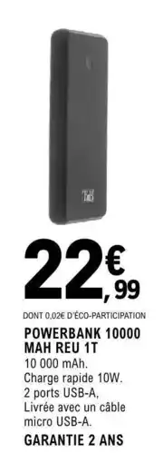 E.Leclerc POWERBANK 10000 MAH REU 1T offre