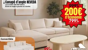 Maxi Bazar Canapé d'angle NEVEDA offre