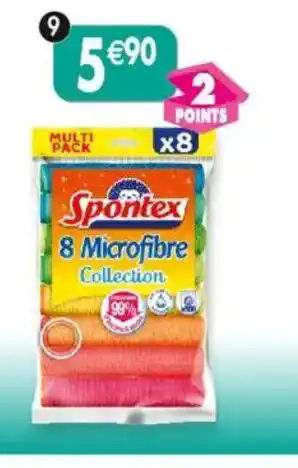 Maximo 8 lavettes microfibre spontex offre