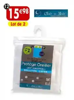 Maximo Lot de 2 protège oreillers clair de nuit offre