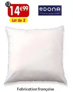 Maximo 2 oreillers blancs edona offre