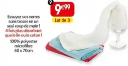 Maximo 3 torchons microfibre spécial verre calitex offre
