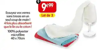 Maximo 3 torchons microfibre spécial verre calitex offre