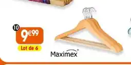Maximo 6 cintres en bois forme galbée maximex offre